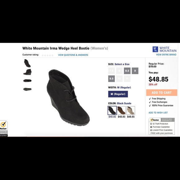 White Mountain Shoes - White Mountain Irma Wedge Heel Bootie